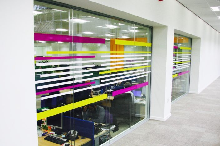 Printed glass partition Office Glass Walls