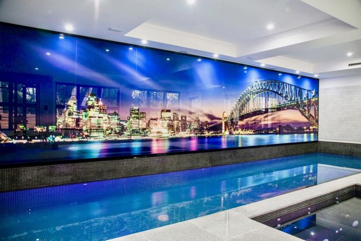 Prints On Glass Poolside Feature Wall