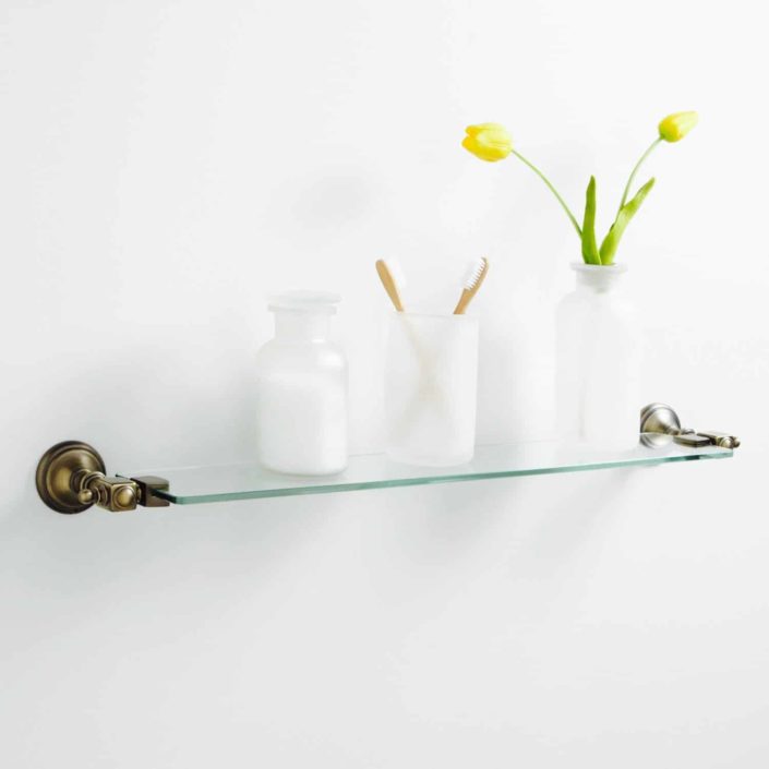 antique brass glass shelf new york