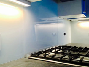 colored glass kitchen backsplash