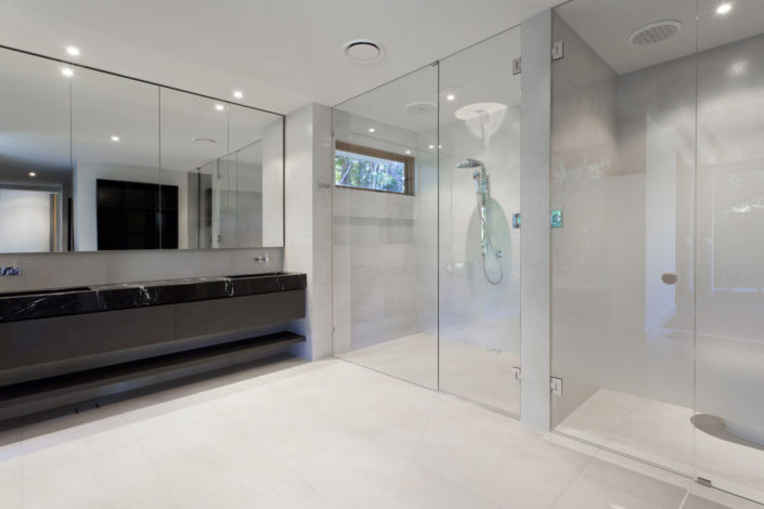 frameless shower door bathroom mirrors