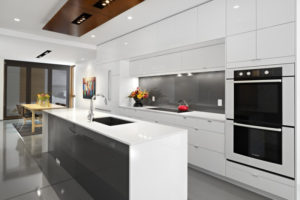 Gray Glass Backsplash For Kitchen
