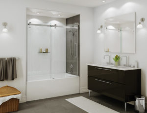 sliding shower door interior