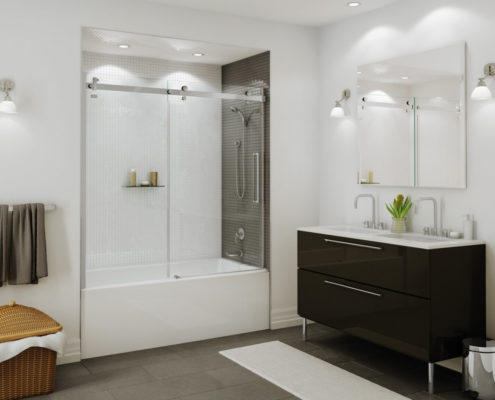 sliding shower door interior